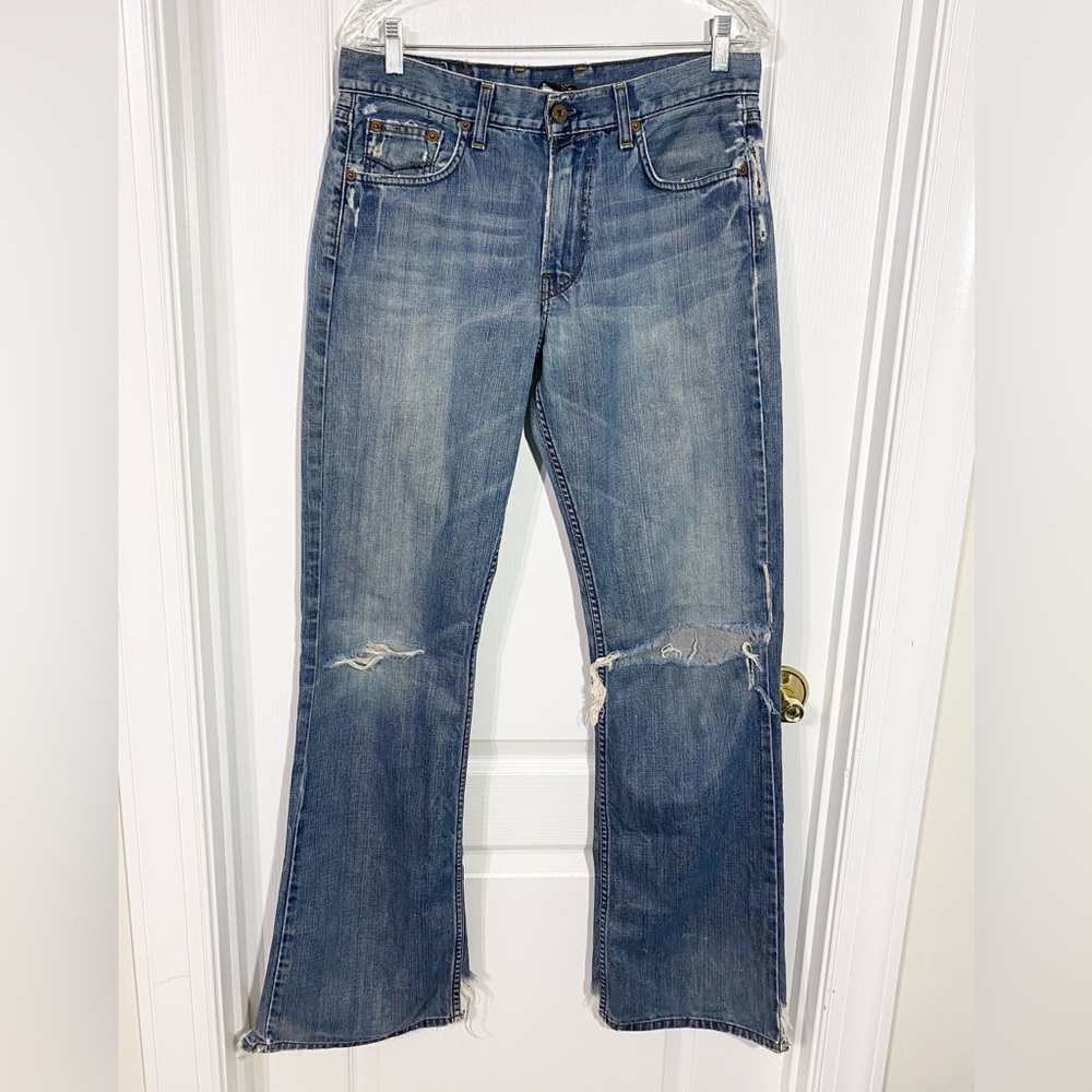 Y2K VTG Lucky Brand USA MADE Destroyed Loose Bootcut Jeans Vintage Men’s 30/34
